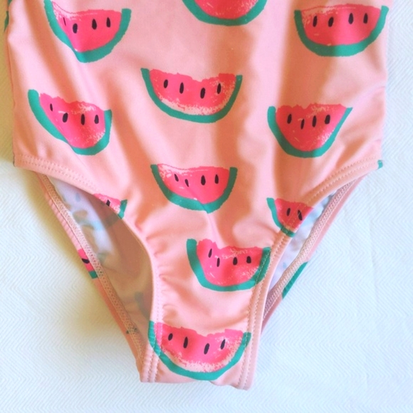 andy & evan watermelon print ruffle one piece swimsuit 3T toddler girls - Picture 3 of 7